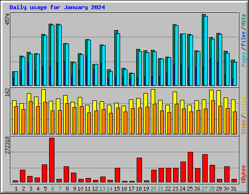 Daily usage for January 2024