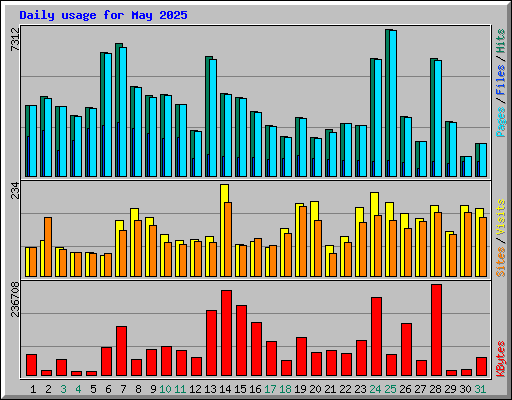 Daily usage for May 2025