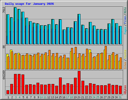 Daily usage for January 2026