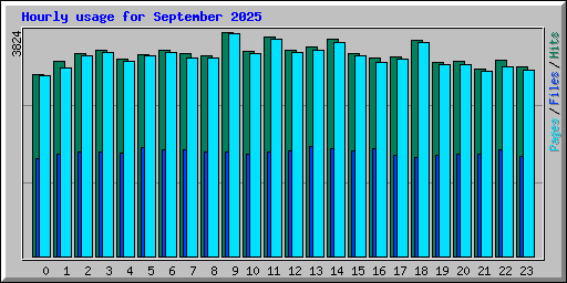 Hourly usage for September 2025